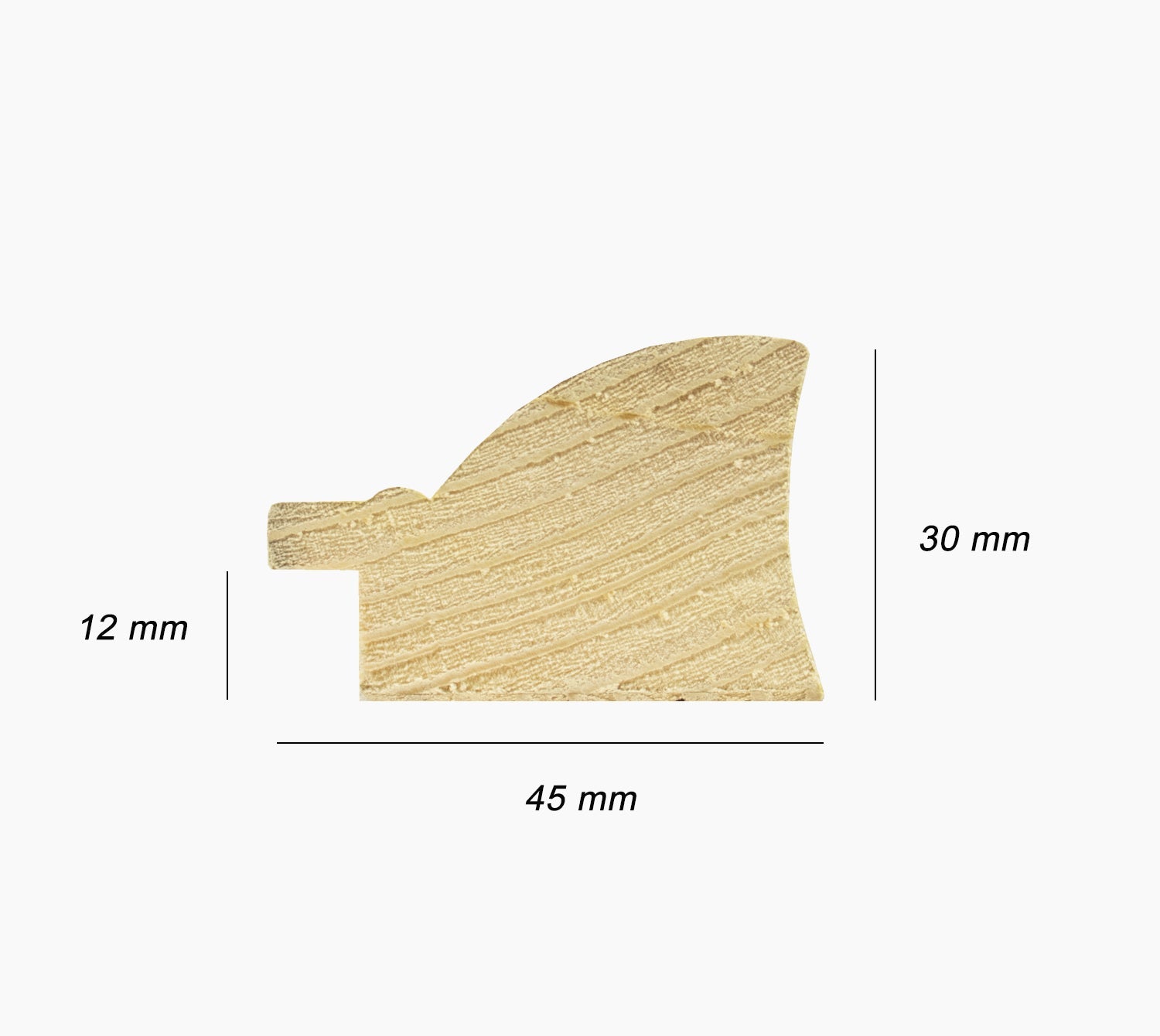 225.915 cadre en bois à fond ocre blanc mesure de profil 45x30 mm Lombarda cornici S.n.c.