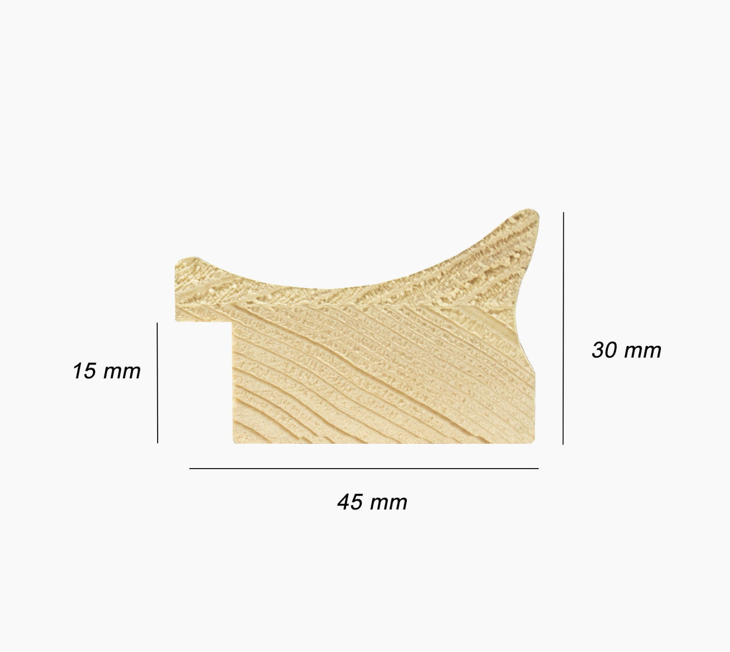 298.011 cadre en bois à la feuille d'argent mesure de profil 45x30 mm Lombarda cornici S.n.c.