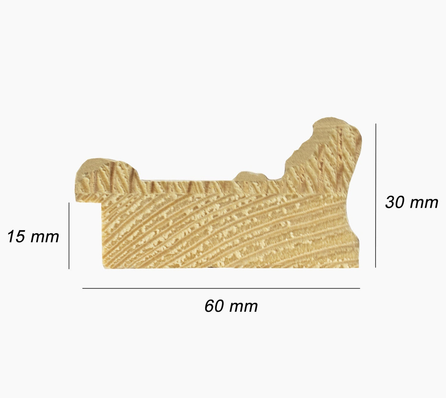 343.915 cadre en bois à fond ocre blanc mesure de profil 60x30 mm Lombarda cornici S.n.c.