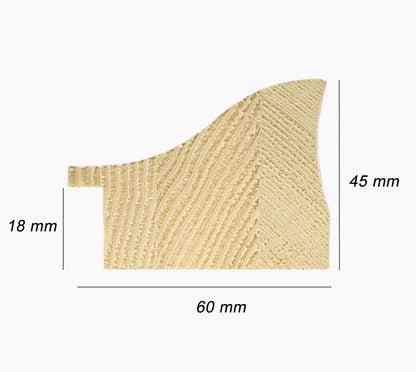 345.231 marco de madera con perfil pan de plata envejecida medida 60x45 mm