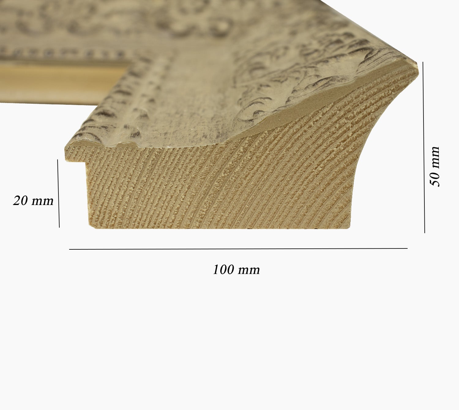 4900.2001 sable dégradé noir mesure de profil 100x50 mm Lombarda cornici S.n.c.