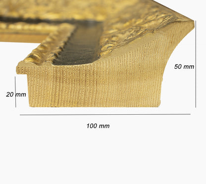 4900.601 cadre en bois à la feuille d'or gorge noire mesure de profil 100x50 mm Lombarda cornici S.n.c.