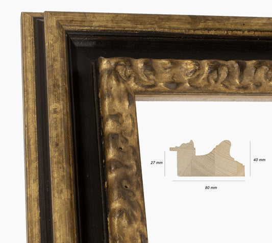 Custom wooden black and gold frame 506.8601