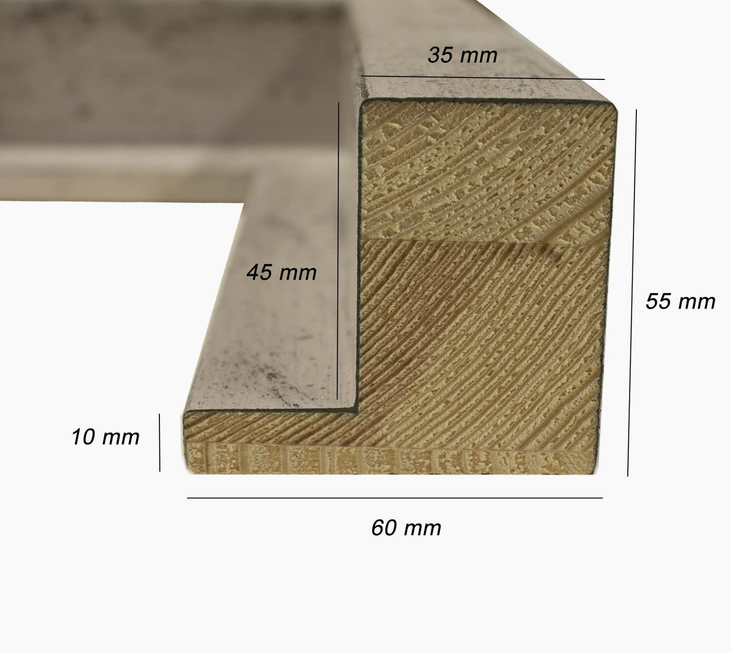 605.2009 poudre dégradé noir mesure de profil 60x55 mm Lombarda cornici S.n.c.