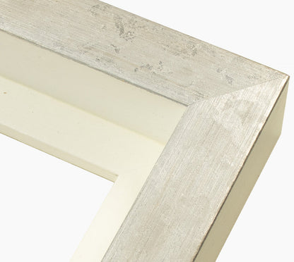 605.7997 cadre en bois blanc et argent mesure de profil 60x55 mm Lombarda cornici S.n.c.