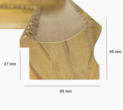 620.230 cadre en bois à la feuille d'or antique mesure de profil 65x48 mm Lombarda cornici S.n.c.