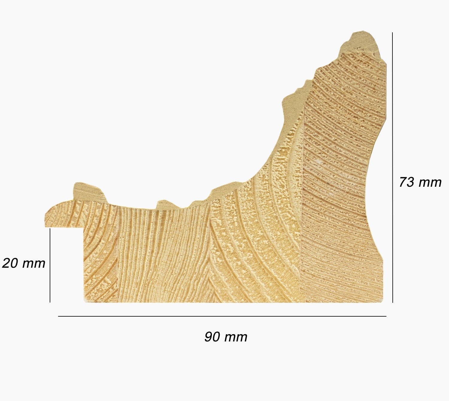 6300.010 cadre en bois à la feuille d'or mesure de profil 90x73 mm Lombarda cornici S.n.c.