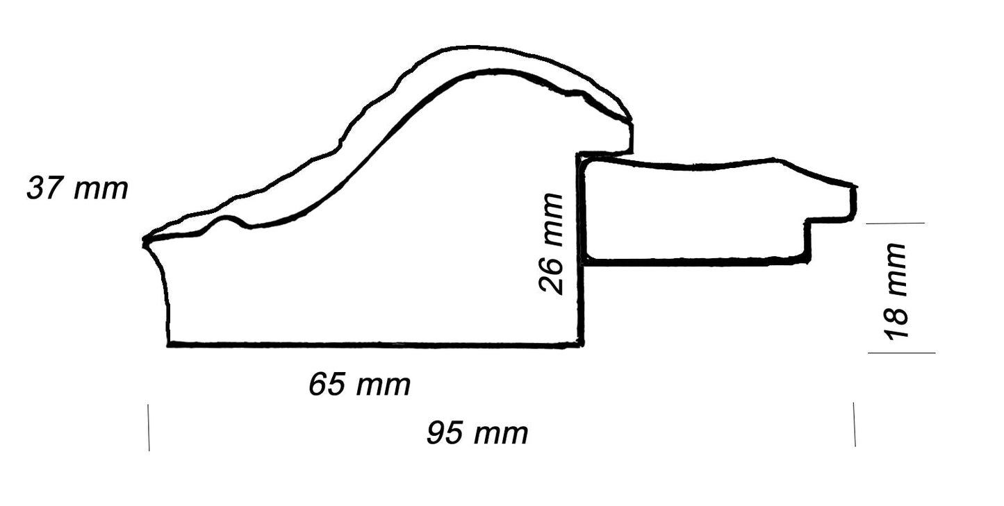 CP3.728.010 cadre en bois avec passe-partout 3,5 fil d'or Lombarda cornici S.n.c.