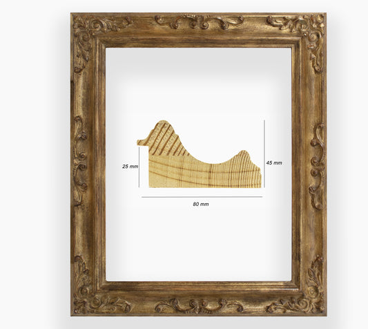 COR.739.230 wooden frame with antique gold leaf