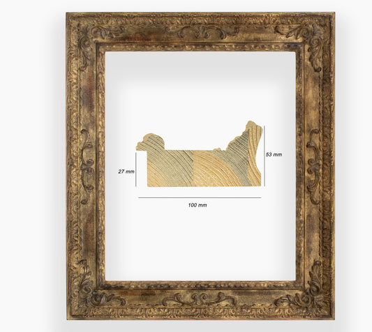 COR.743.230 wooden frame with antique gold leaf